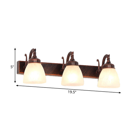 Opal Glass Copper Dome Sconce - Traditional Bathroom Vanity Light (1/2/3 Lights)