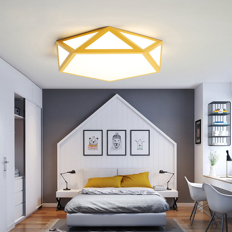 Diamond Nordic Led Ceiling Lamp For Bedroom - Flush Mount Style