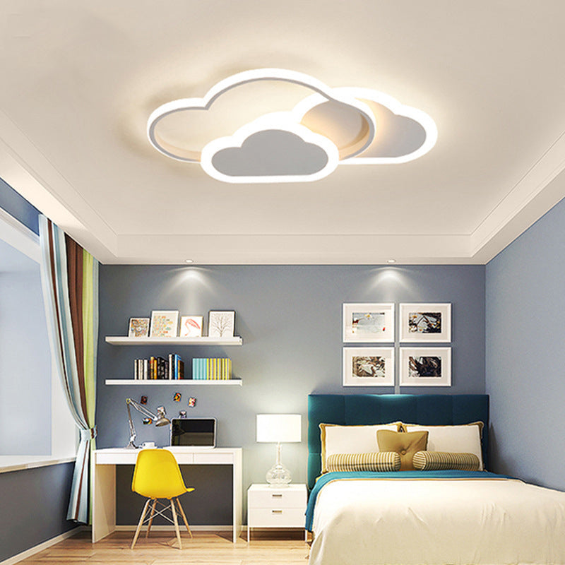 Nordic Cartoon Led Flush Mount Ceiling Lamp For Kids Bedroom