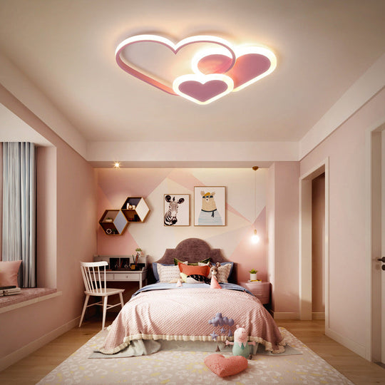 Nordic Cartoon Led Flush Mount Ceiling Lamp For Kids Bedroom