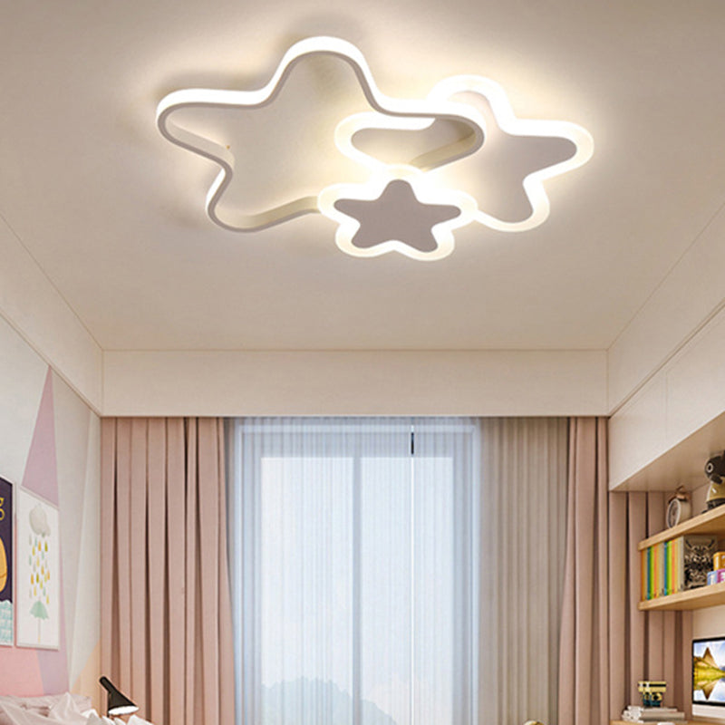 Nordic Cartoon Led Flush Mount Ceiling Lamp For Kids Bedroom