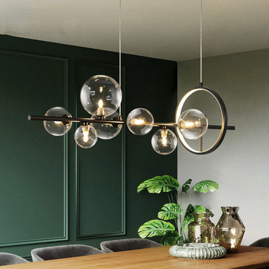 Contemporary Black Glass Pendant Lighting For Dining Table - Island Ceiling Light