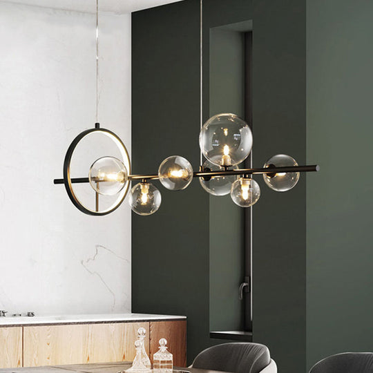 Contemporary Black Glass Pendant Lighting For Dining Table - Island Ceiling Light