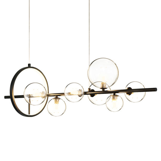 Contemporary Black Glass Pendant Lighting For Dining Table - Island Ceiling Light