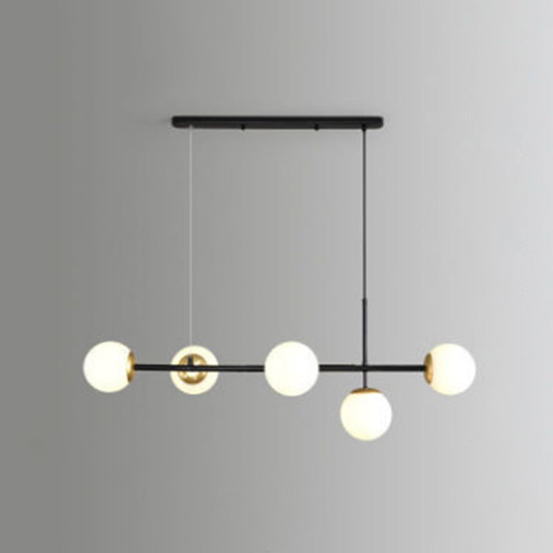 Linear Island Pendant Light With Modern Minimalist Design And Glass Shade For Dining Table - Stylish