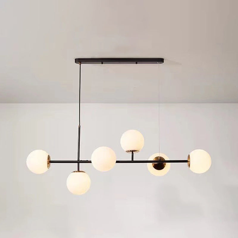 Linear Island Pendant Light With Modern Minimalist Design And Glass Shade For Dining Table - Stylish