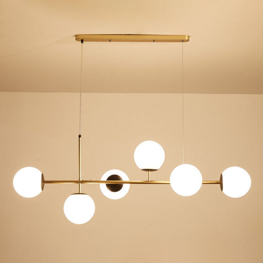 Linear Island Pendant Light With Modern Minimalist Design And Glass Shade For Dining Table - Stylish