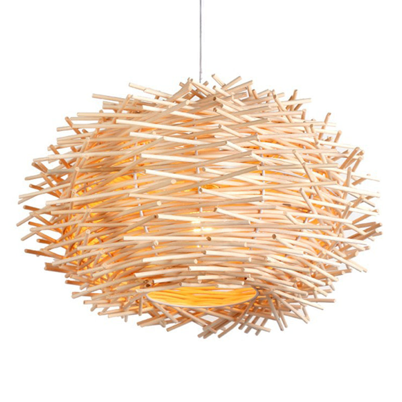 Rattan Decorative Pendant Lamp: Modern Indoor Lighting Fixture Beige / 12