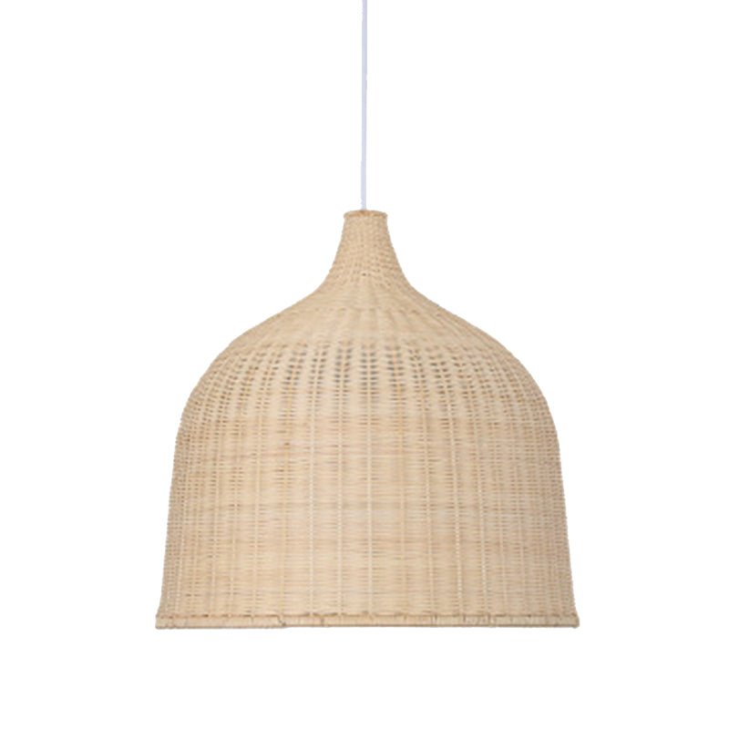 Bamboo Handwoven Dome Pendant Ceiling Light For Dining Table Khaki / 14