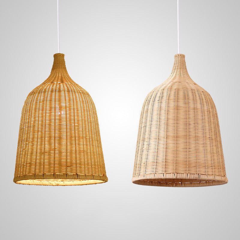 Bamboo Handwoven Dome Pendant Ceiling Light For Dining Table