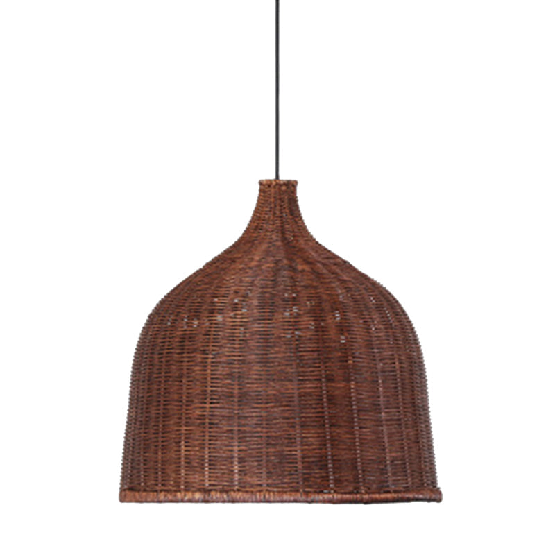 Bamboo Handwoven Dome Pendant Ceiling Light For Dining Table Coffee / 18