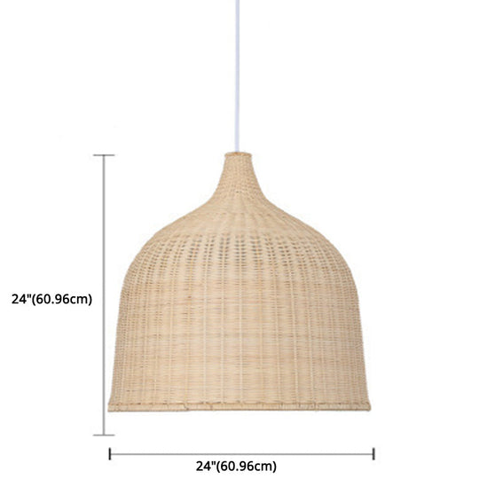 Bamboo Handwoven Dome Pendant Ceiling Light For Dining Table