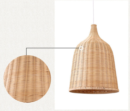 Bamboo Handwoven Dome Pendant Ceiling Light For Dining Table