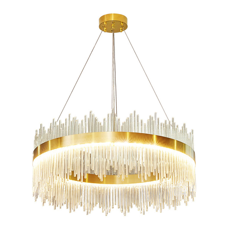 Modern Clear Crystal Pendant Led Suspension Lamp For Dining Table