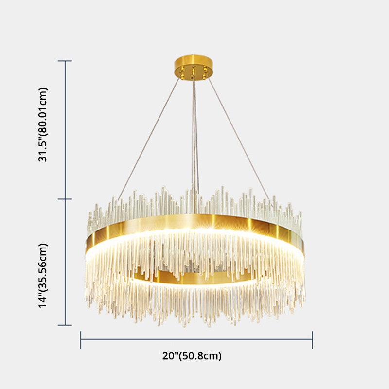 Modern Clear Crystal Pendant Led Suspension Lamp For Dining Table