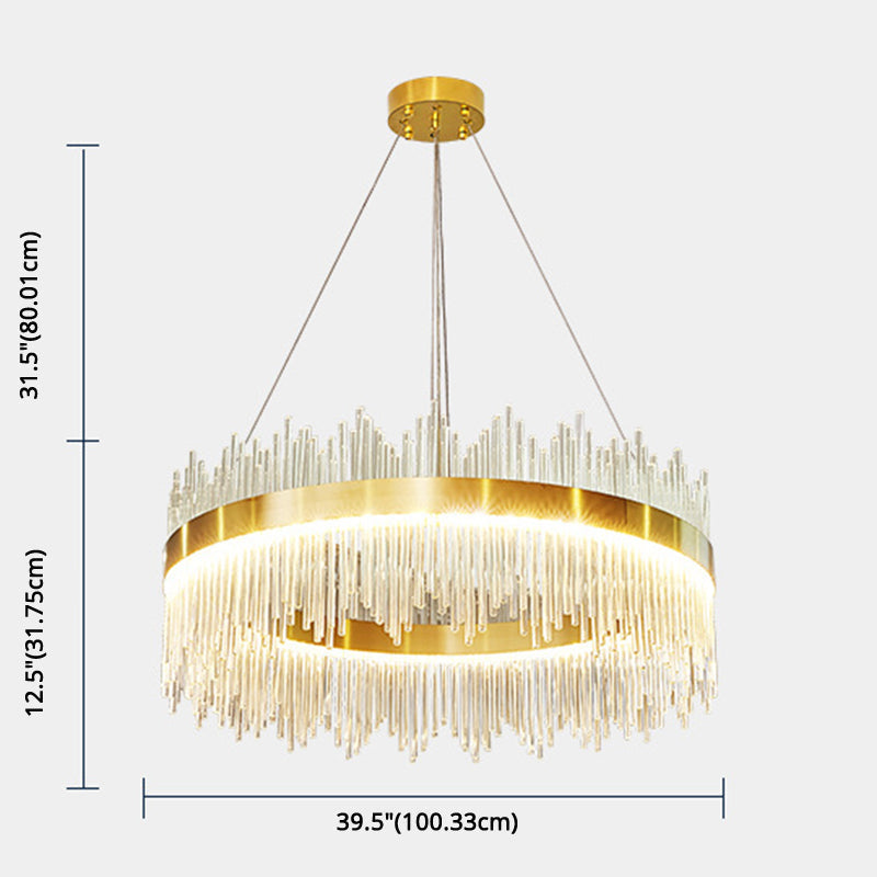 Modern Clear Crystal Pendant Led Suspension Lamp For Dining Table