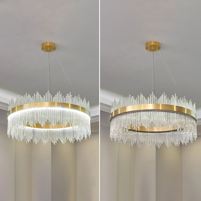 Modern Clear Crystal Pendant Led Suspension Lamp For Dining Table