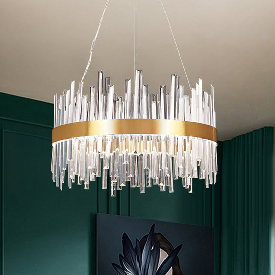 Contemporary Gold Crystal Led Ceiling Light For Dining Room