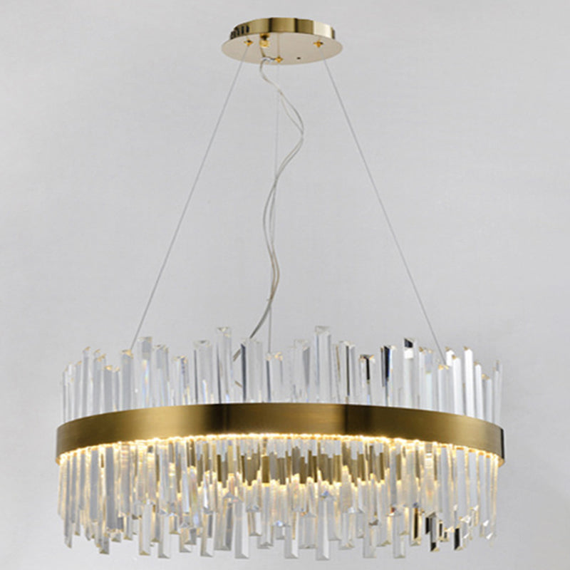 Contemporary Gold Crystal Led Ceiling Light For Dining Room