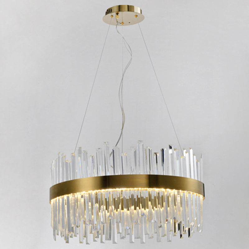 Contemporary Gold Crystal Led Ceiling Light For Dining Room