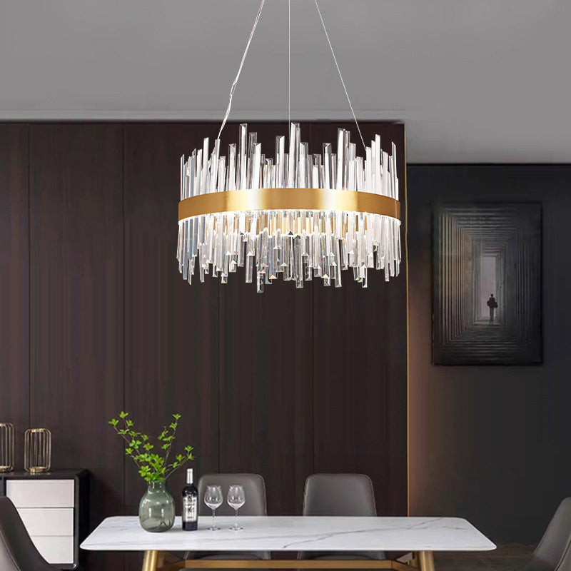 Contemporary Gold Crystal Led Ceiling Light For Dining Room