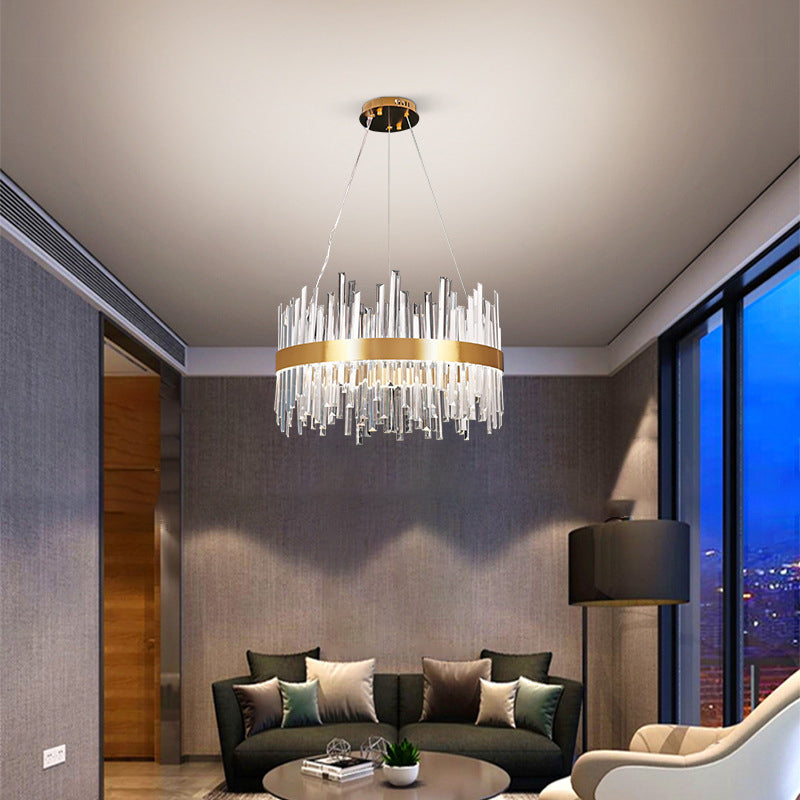 Contemporary Gold Crystal Led Ceiling Light For Dining Room