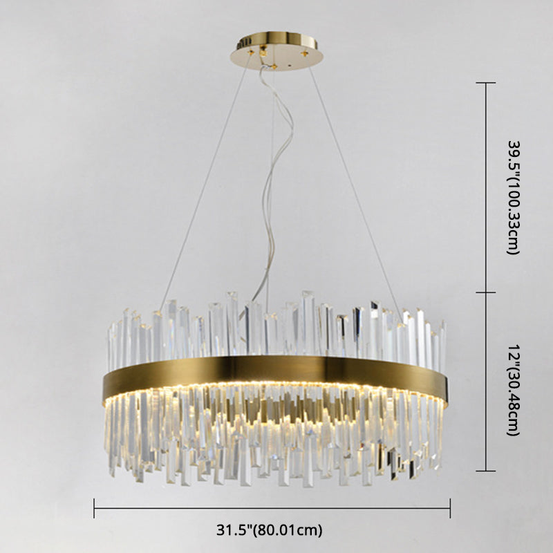 Contemporary Gold Crystal Led Ceiling Light For Dining Room