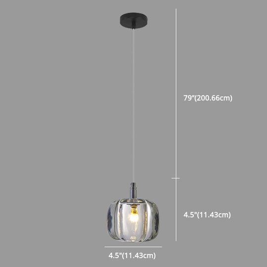 Crystal Melon Dining Room Pendant Light: Postmodern Minimalist Hanging Lamp Kit