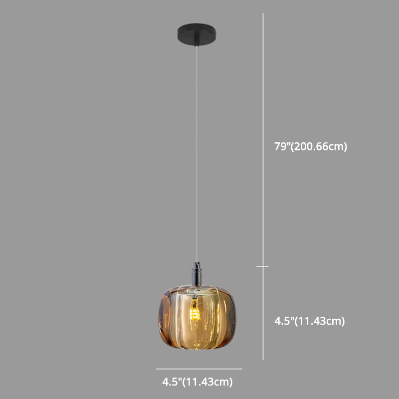 Crystal Melon Dining Room Pendant Light: Postmodern Minimalist Hanging Lamp Kit