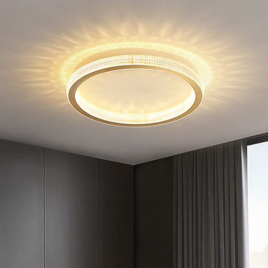 Geometric Acrylic Ceiling Light: Minimalist Gold Led Flush Mount - Living Room