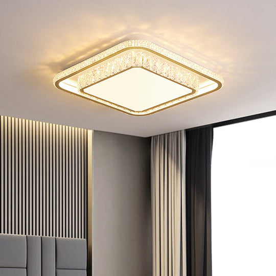 Geometric Acrylic Ceiling Light: Minimalist Gold Led Flush Mount - Living Room