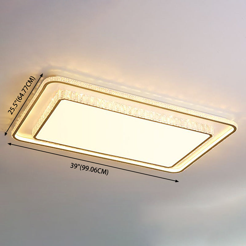 Geometric Acrylic Ceiling Light: Minimalist Gold Led Flush Mount - Living Room