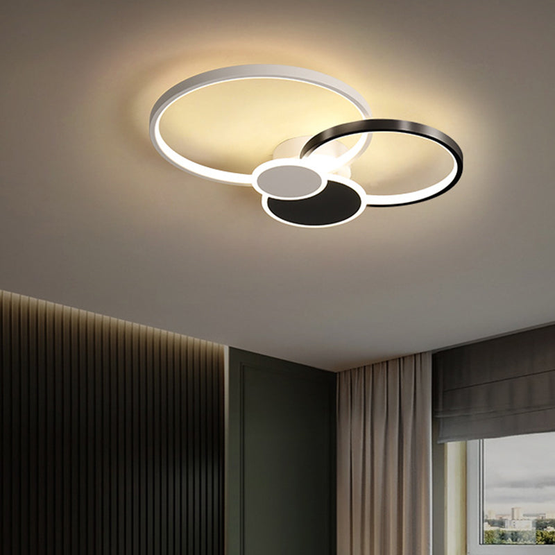 Minimalist Metal Led Ceiling Light For Living Room - Flush Mount Circlet Fixture