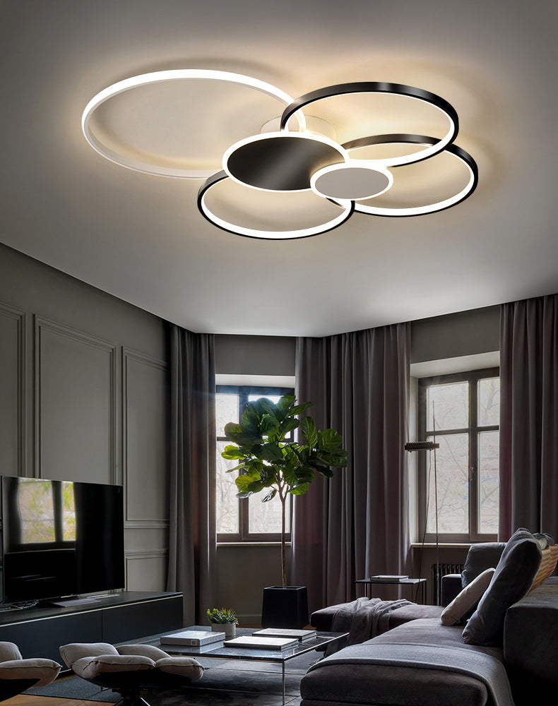 Minimalist Metal Led Ceiling Light For Living Room - Flush Mount Circlet Fixture