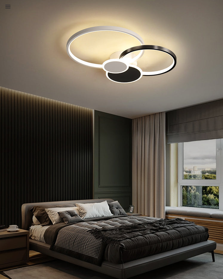 Minimalist Metal Led Ceiling Light For Living Room - Flush Mount Circlet Fixture