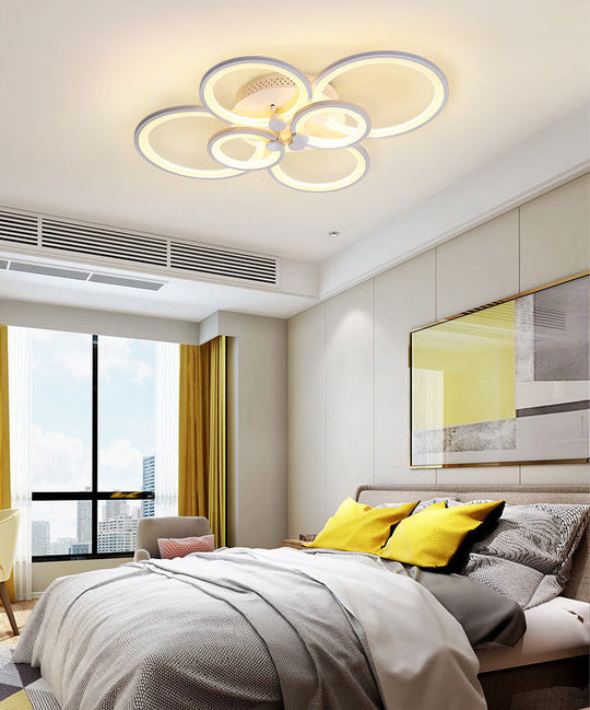 Modern Led Acrylic Flush Mount Ceiling Light For Bedroom