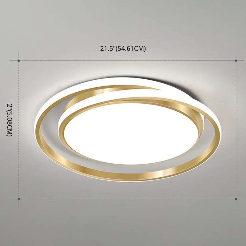 Acrylic Led Ceiling Lamp In Brushed Gold - Simple Style Flush Mount For Bedroom