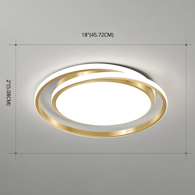 Acrylic Led Ceiling Lamp In Brushed Gold - Simple Style Flush Mount For Bedroom