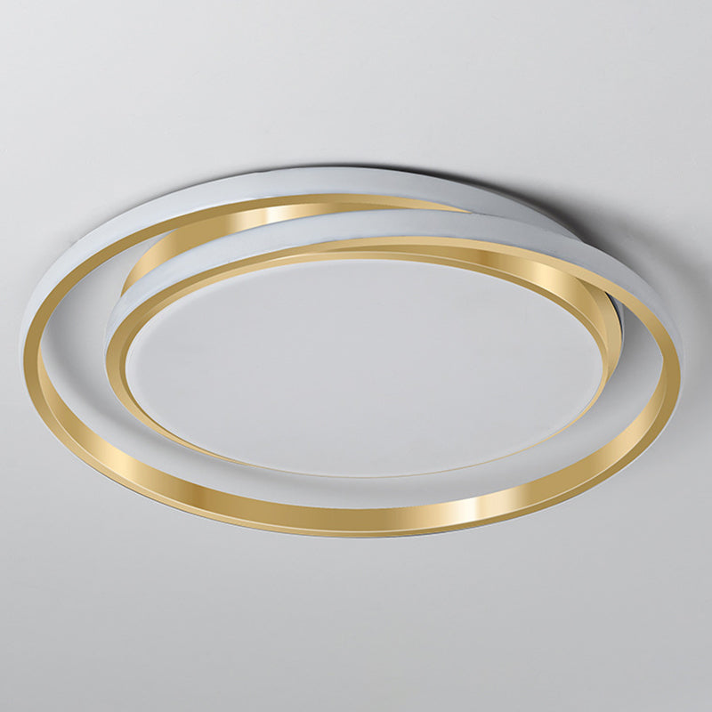 Acrylic Led Ceiling Lamp In Brushed Gold - Simple Style Flush Mount For Bedroom