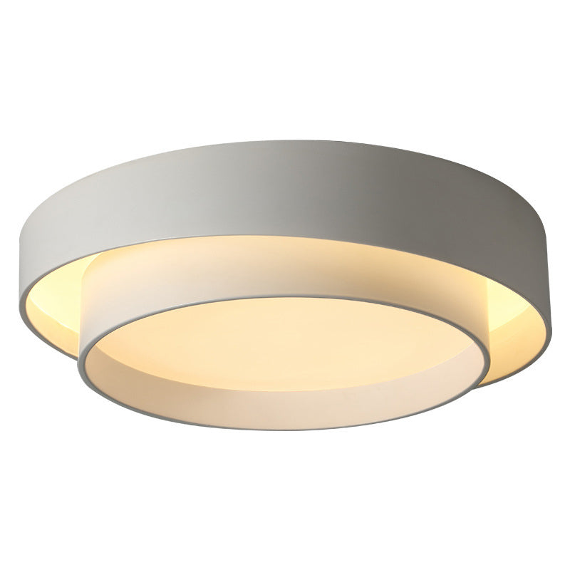 Nordic Style Led Ceiling Flush Mount Light With Acrylic Drum Shade - Ideal For Bedroom