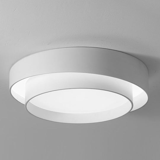 Nordic Style Led Ceiling Flush Mount Light With Acrylic Drum Shade - Ideal For Bedroom