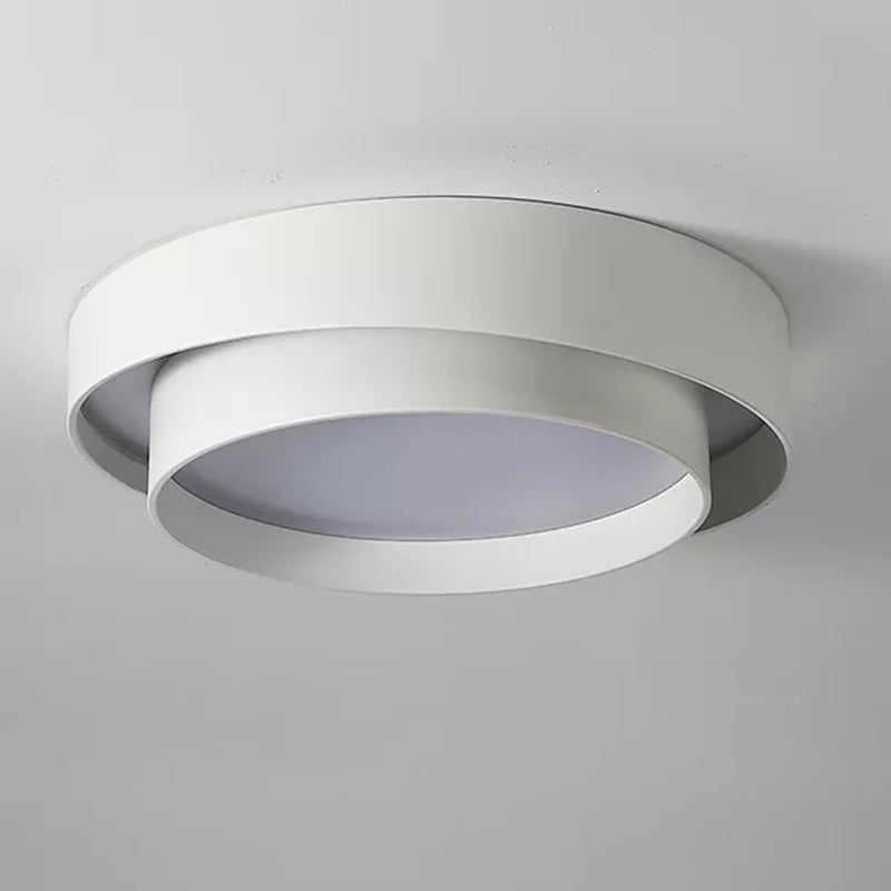 Nordic Style Led Ceiling Flush Mount Light With Acrylic Drum Shade - Ideal For Bedroom