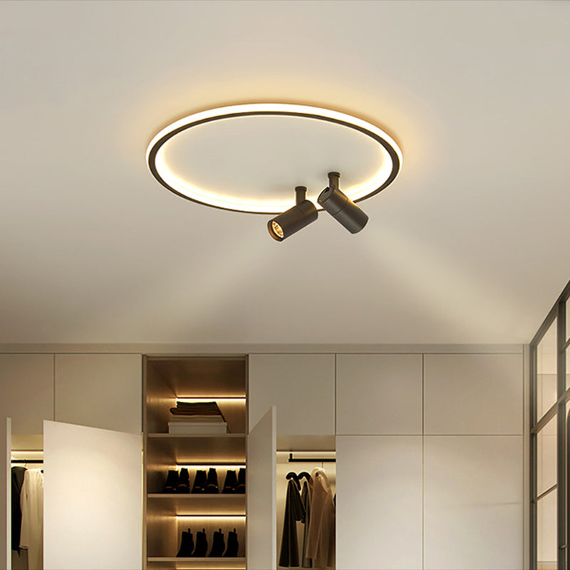 Modern Led Ceiling Light With Nordic Acrylic Design - Perfect For Study Rooms Black / 16 Warm