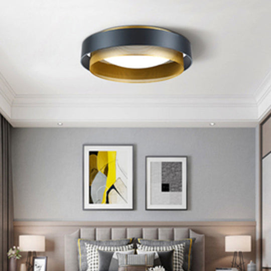 Modern Circular Led Ceiling Light With Domed Diffuser And Mesh Screen