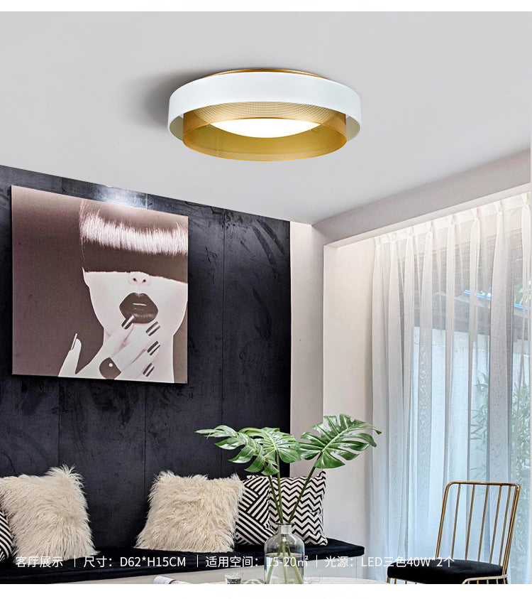 Modern Circular Led Ceiling Light With Domed Diffuser And Mesh Screen