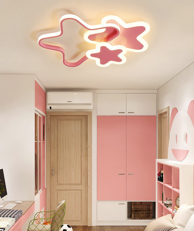 Nordic Cartoon Led Flush Mount Ceiling Lamp For Kids Bedroom