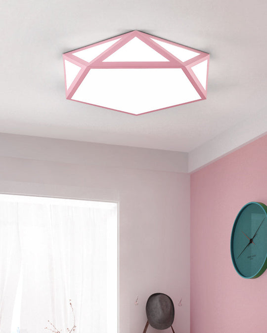 Diamond Nordic Led Ceiling Lamp For Bedroom - Flush Mount Style