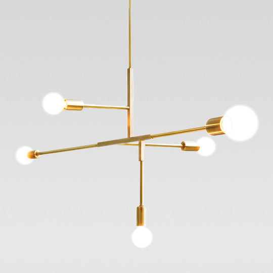 Modern Minimalist Molecular White Glass Chandelier - 5-Light Ceiling Fixture