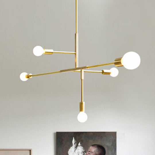 Modern Minimalist Molecular White Glass Chandelier - 5-Light Ceiling Fixture