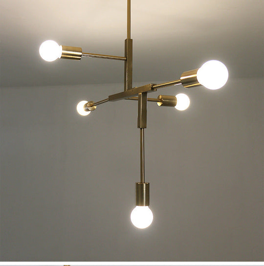 Modern Minimalist Molecular White Glass Chandelier - 5-Light Ceiling Fixture